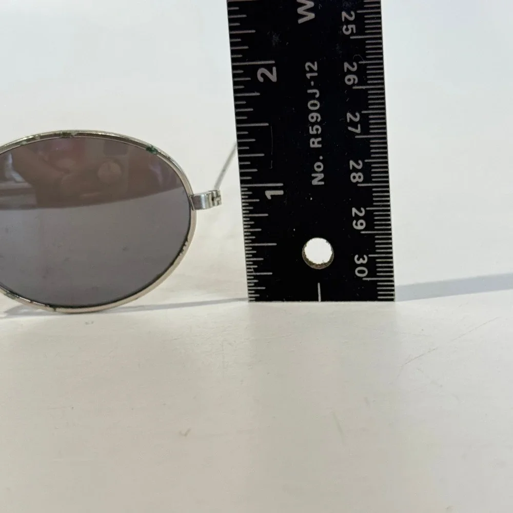 Vintage Y2K Oval Wire Frame Sunglasses Dark Lens Matrix Style Retro 90s